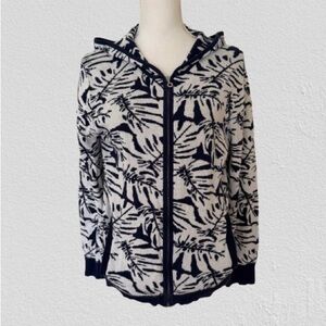 Tommy Bahama Blue & White Cardigan/Sweater with a Hood & Zipper, Sz S